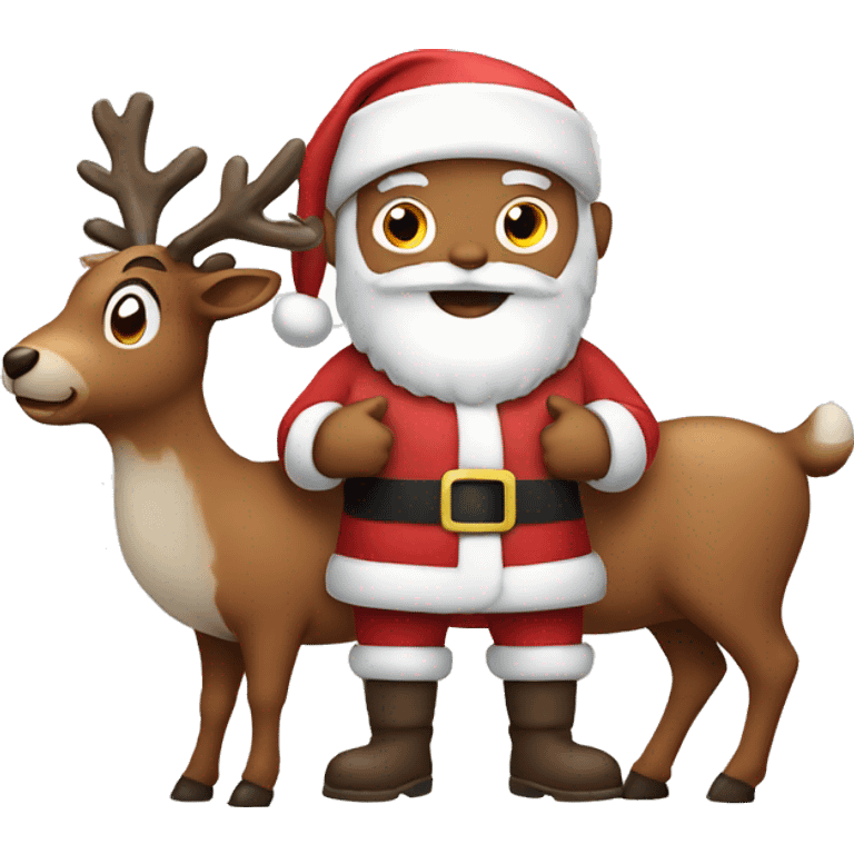 Santa with reindeer  emoji