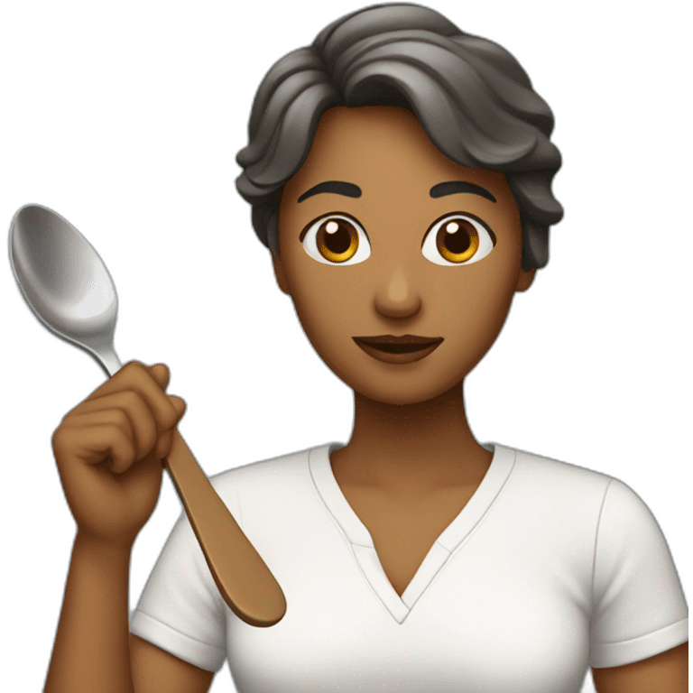 Woman with spoon emoji