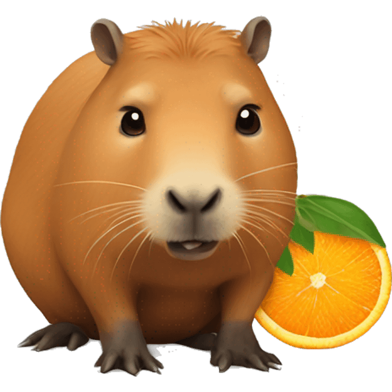 Capybara eating an orange  emoji