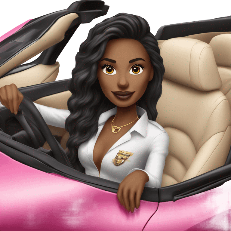 Photo of Victoria secret model driving a car emoji