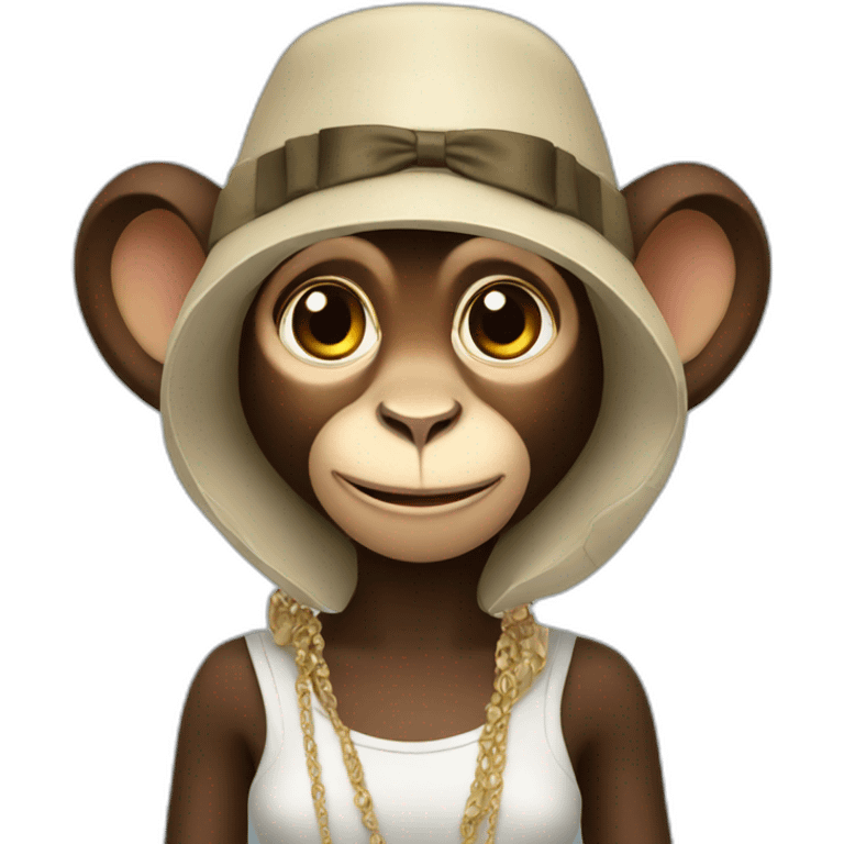 fashion lady monkey emoji