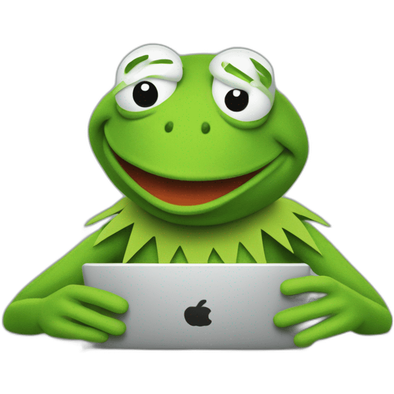 kermit the frog doing code review on github emoji