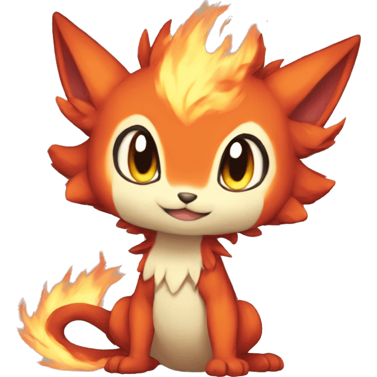 a anthro chibi-style fire-type Fakémon-hybrid full body emoji