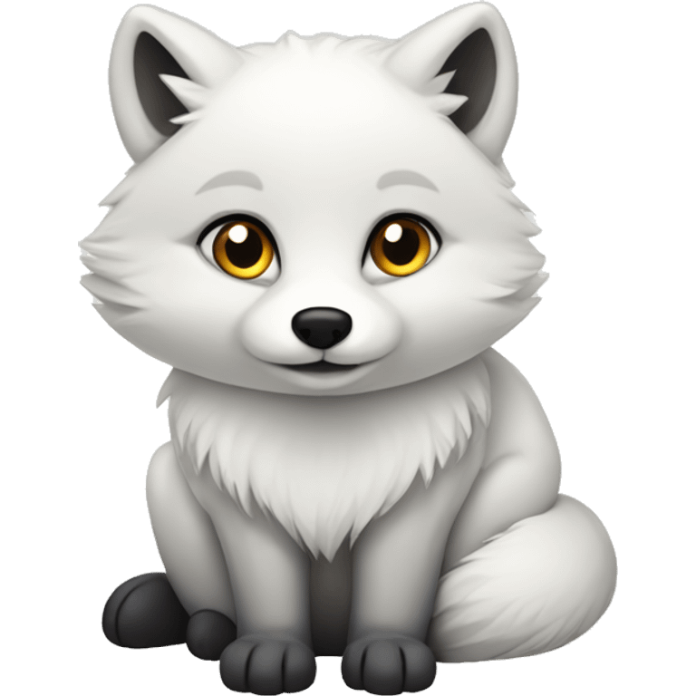 An arctic fox sat down  emoji