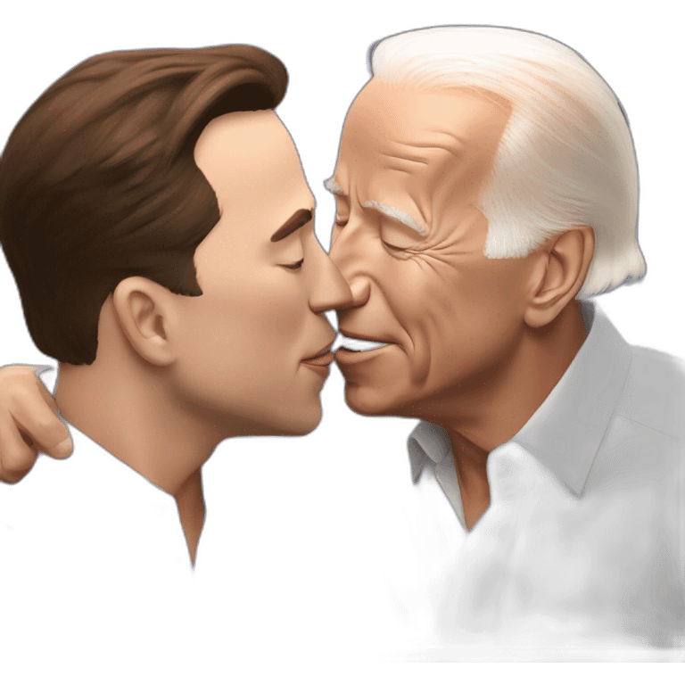 joe biden kissing elon musk emoji