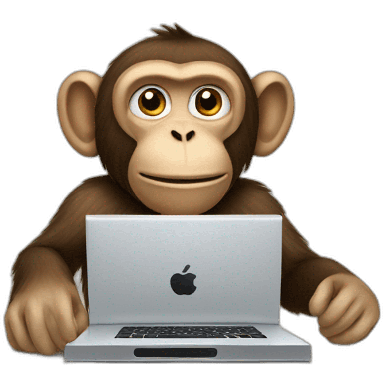 monkey on a computer emoji