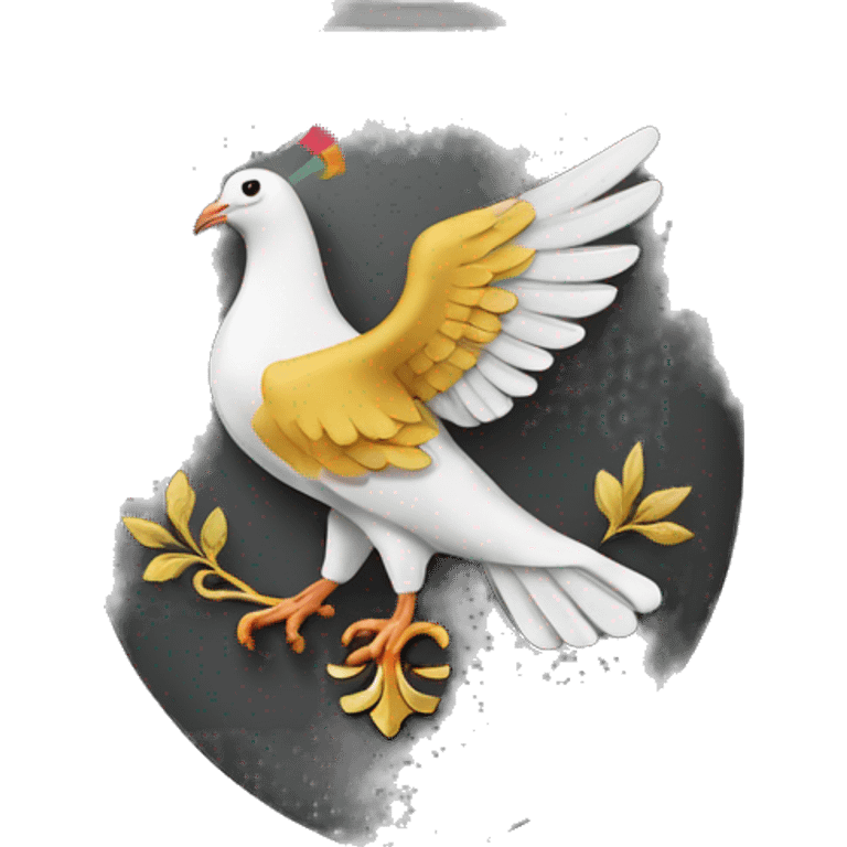 coat of arms with pigeon emoji