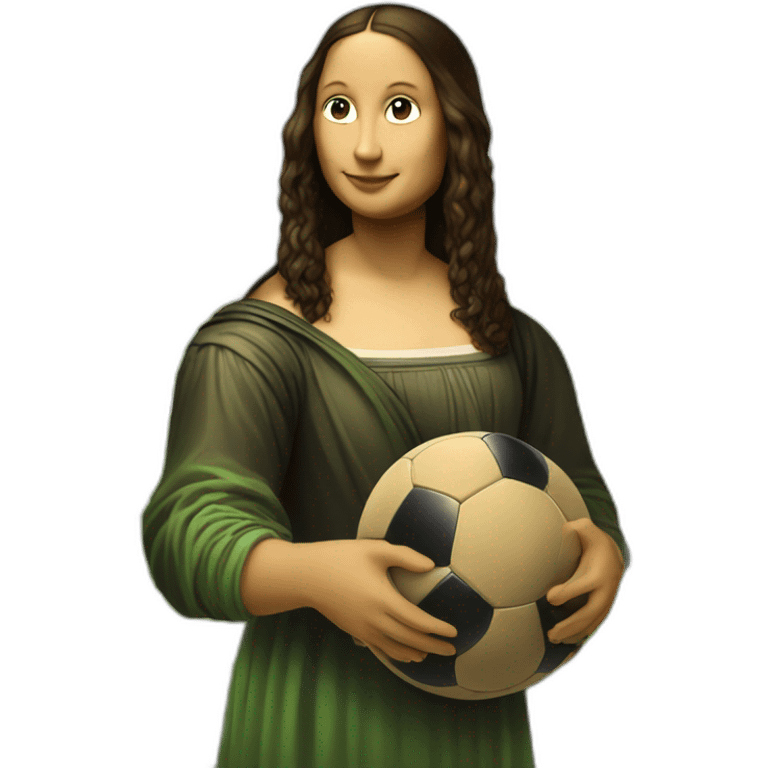 mona lisa is playin soccer emoji