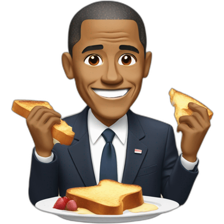 obama eating french toast emoji