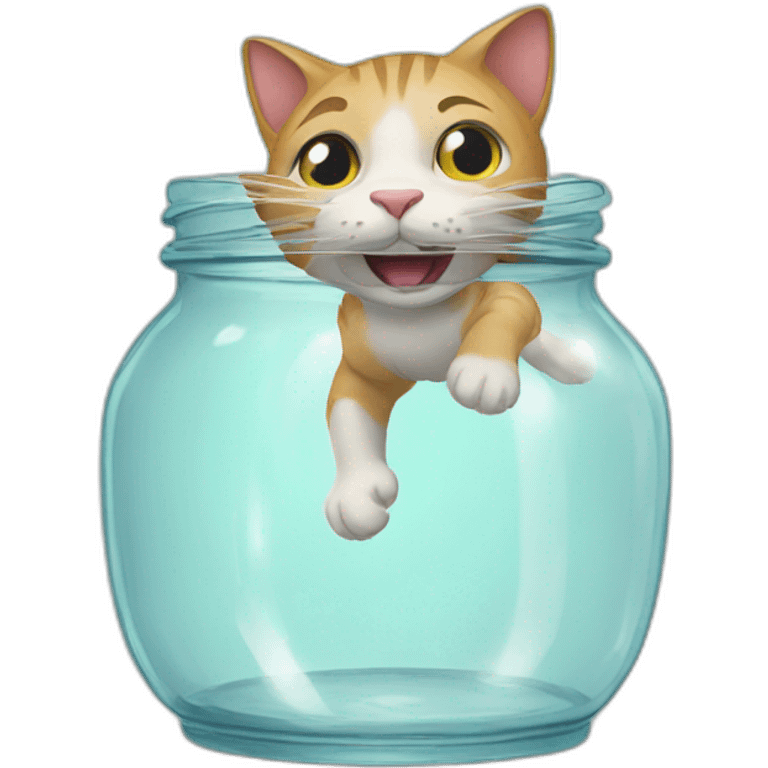 Cat escaping a glass jar emoji