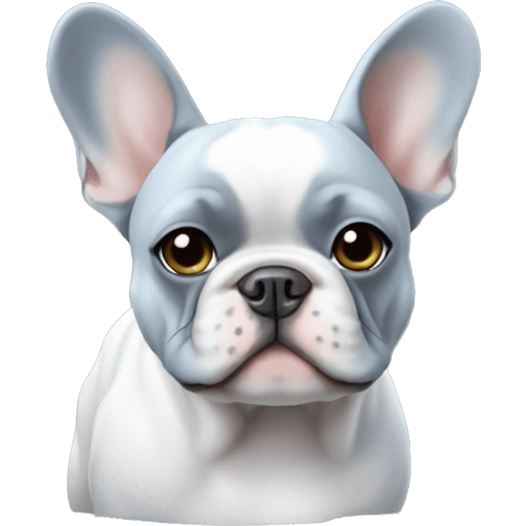 Blue French bulldog with white chest  emoji