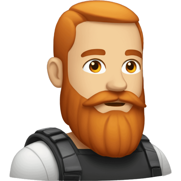 Man with long red beard and short buzz cut on head emoji