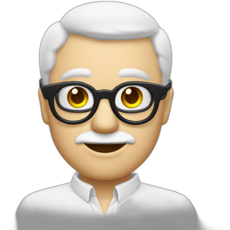 Homme blanc chauve lunettes rondes emoji