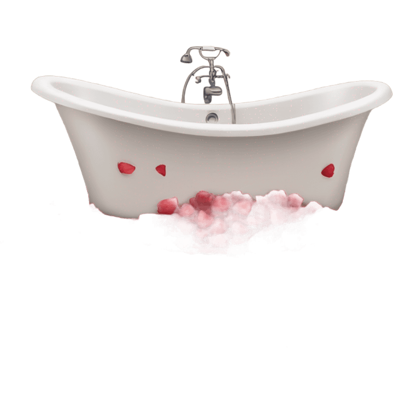 Tub with rose petals red emoji