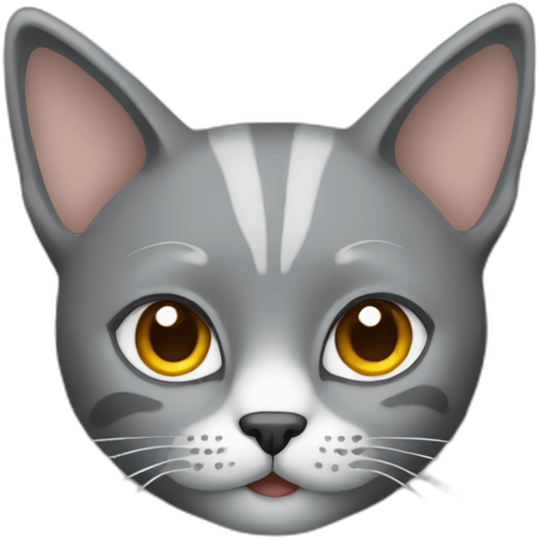 grey cat with tiny ears emoji