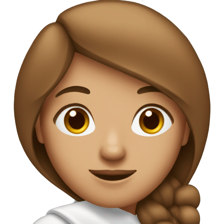 woman with long brown air emoji