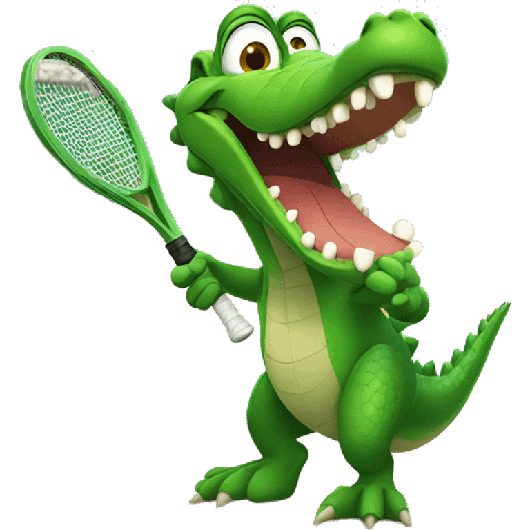 Alligator playing tennis emoji