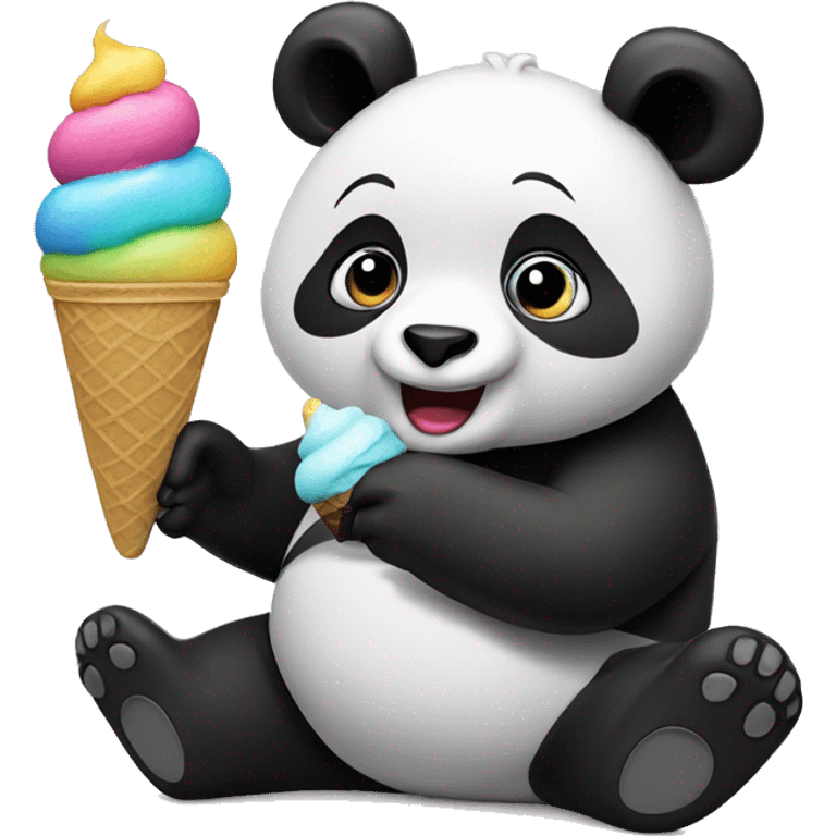 Panda eating ice cream emoji