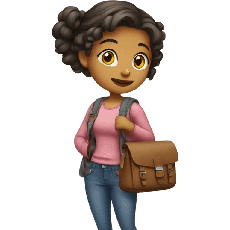 GIRL WITH COLLEGE BAG emoji