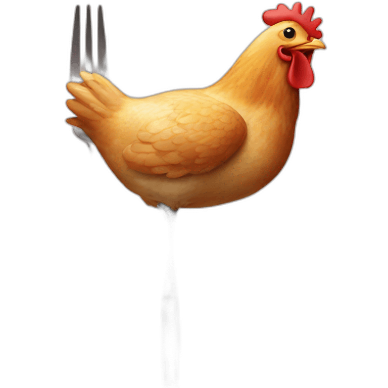 chicken-on-fork emoji