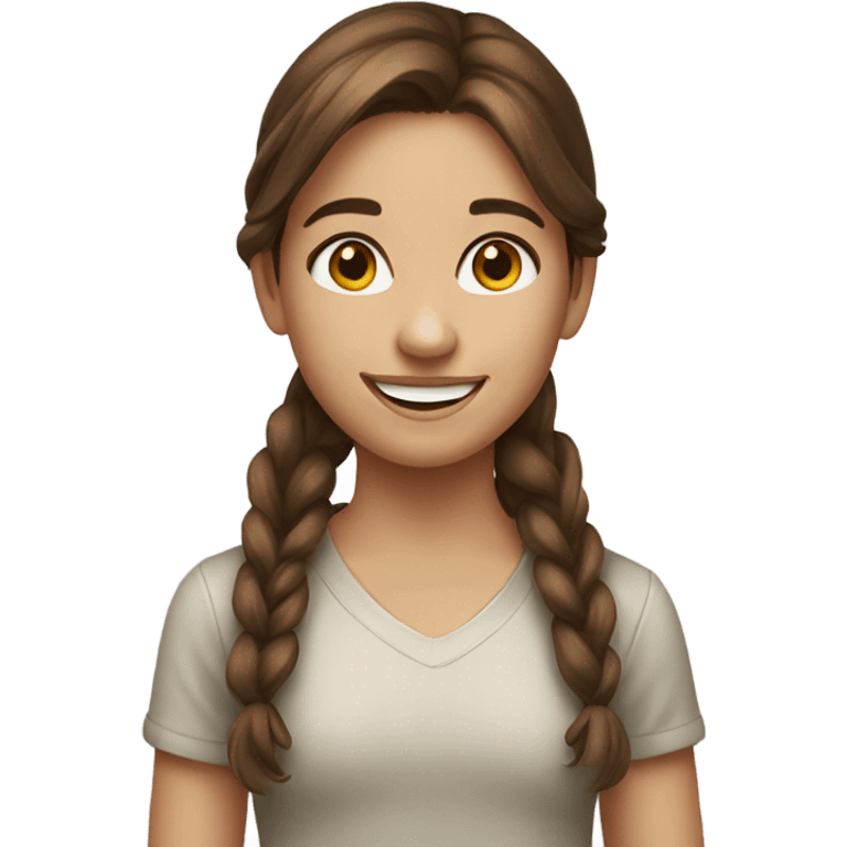 brown haired girl portrait smile emoji