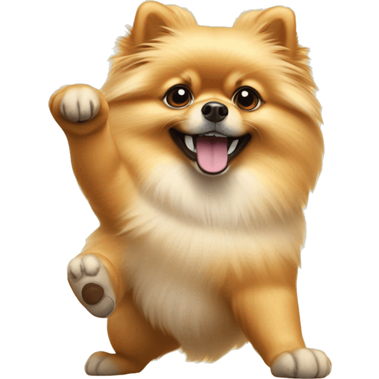 Pomeranian doing hang loose emoji