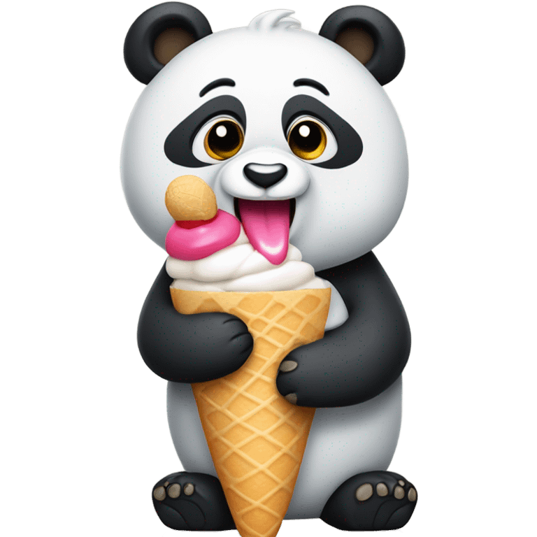 Panda eating ice cream emoji