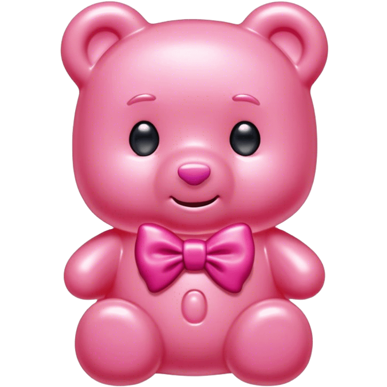 pink boy gummy bear with bow emoji