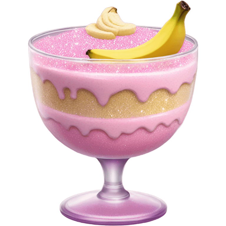 Pink banana pudding with glitter  emoji