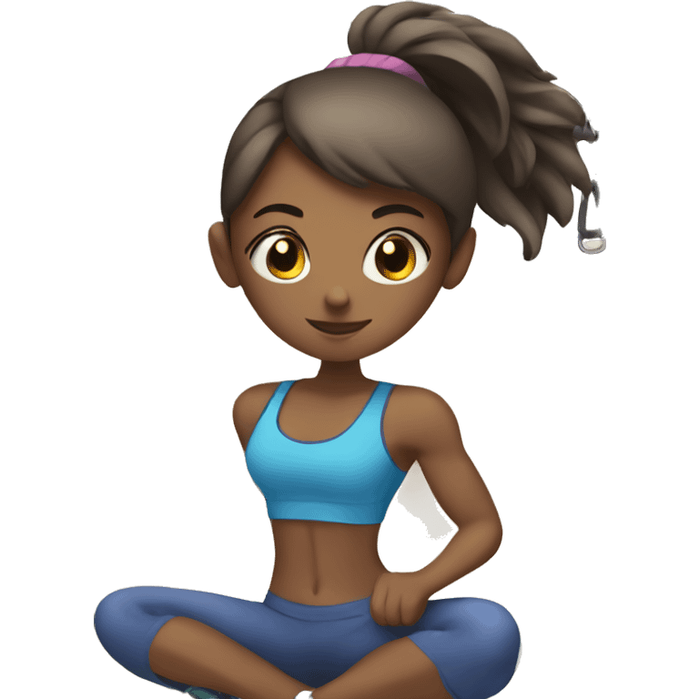 Girl doing fitness in the gym emoji