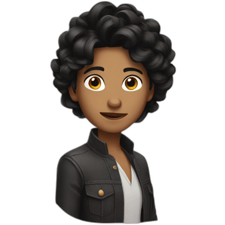 Tangled designer blackhair emoji