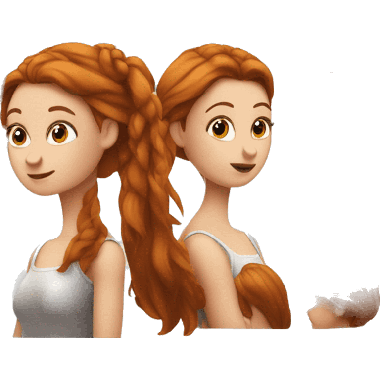 une fille rousse cheveux lisse avec une grosse bosse sur la tête emoji