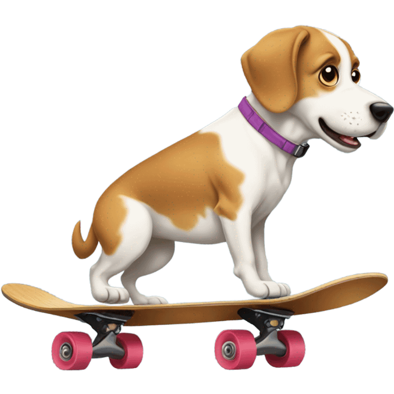 Dog pooping on a skateboard emoji