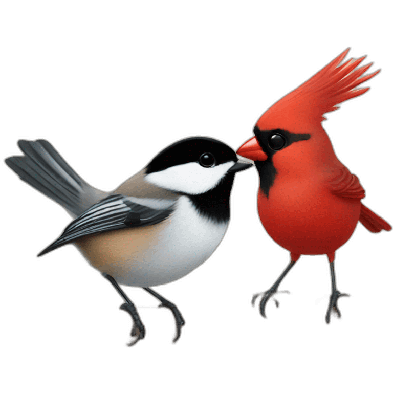 Chickadee and cardinal emoji