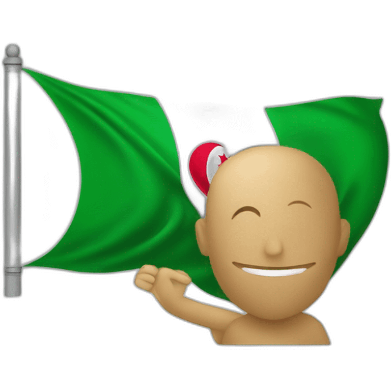 personne tient le drapeau de l'algerie emoji