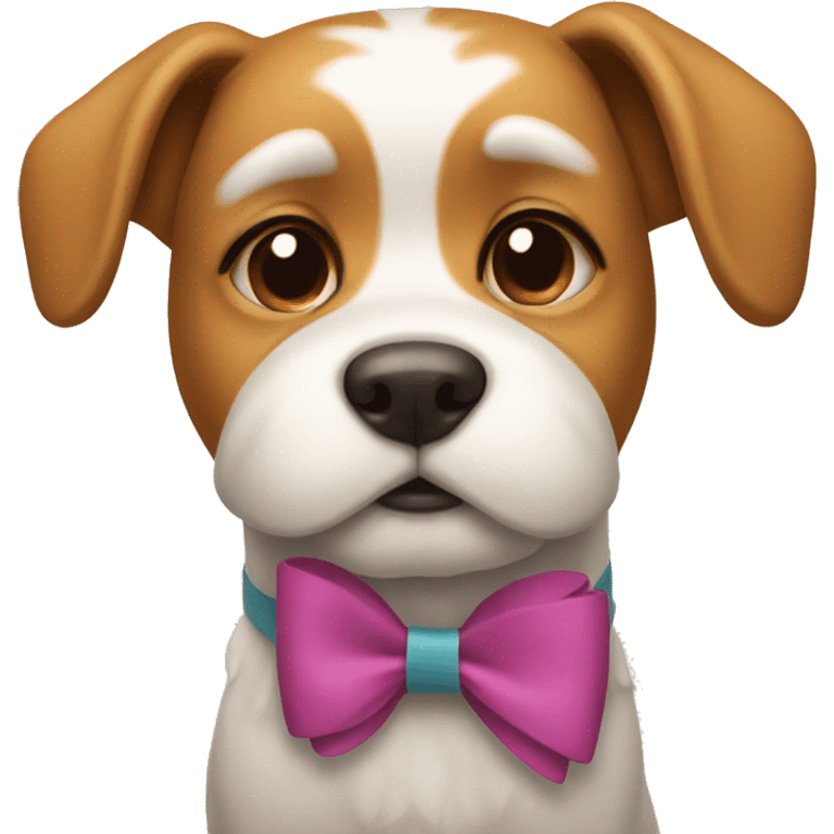 Dog wearing a bow emoji