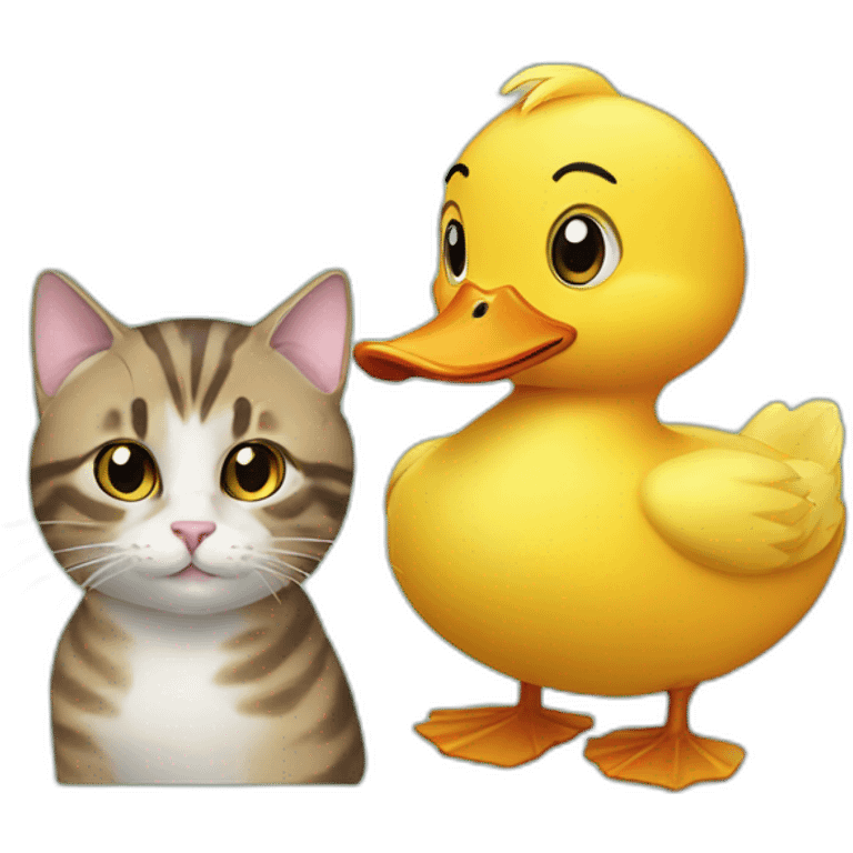 Cat and duck emoji