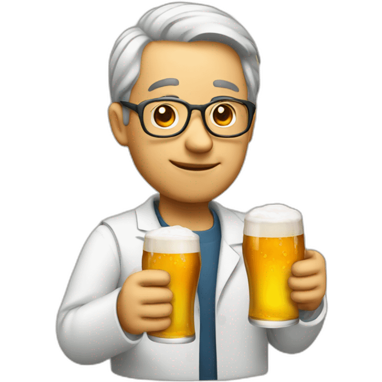 Mathematician with beer emoji