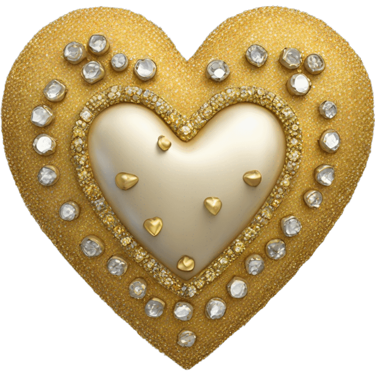 A golden heart, encrusted with jewels emoji