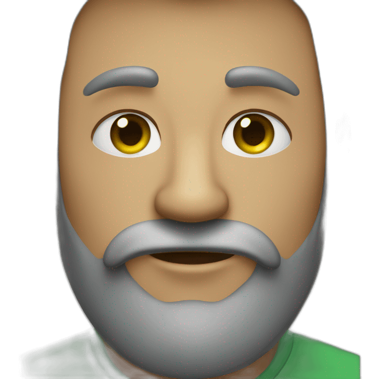 homem de olhos verdes e barba branca rala emoji