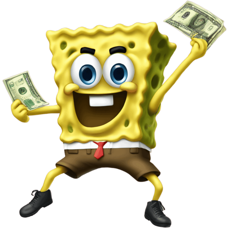 SpongeBob tossing money to dancers emoji