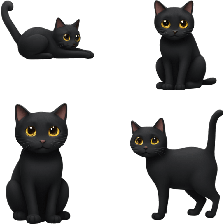 2 black cats that are best friends emoji