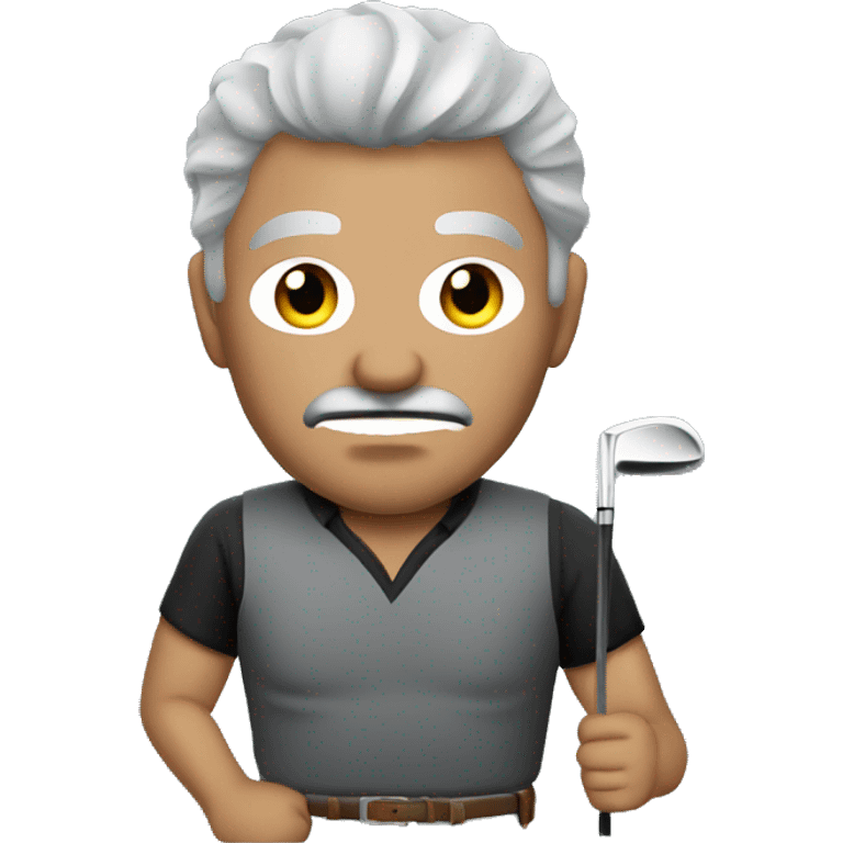 Mexican Bandit with grey hair playing golf  emoji