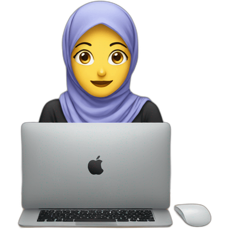 hijabi with desktop emoji