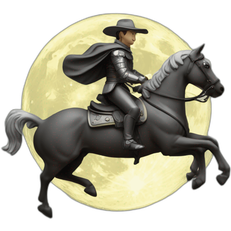 Pesquet sur cheval sur lune emoji