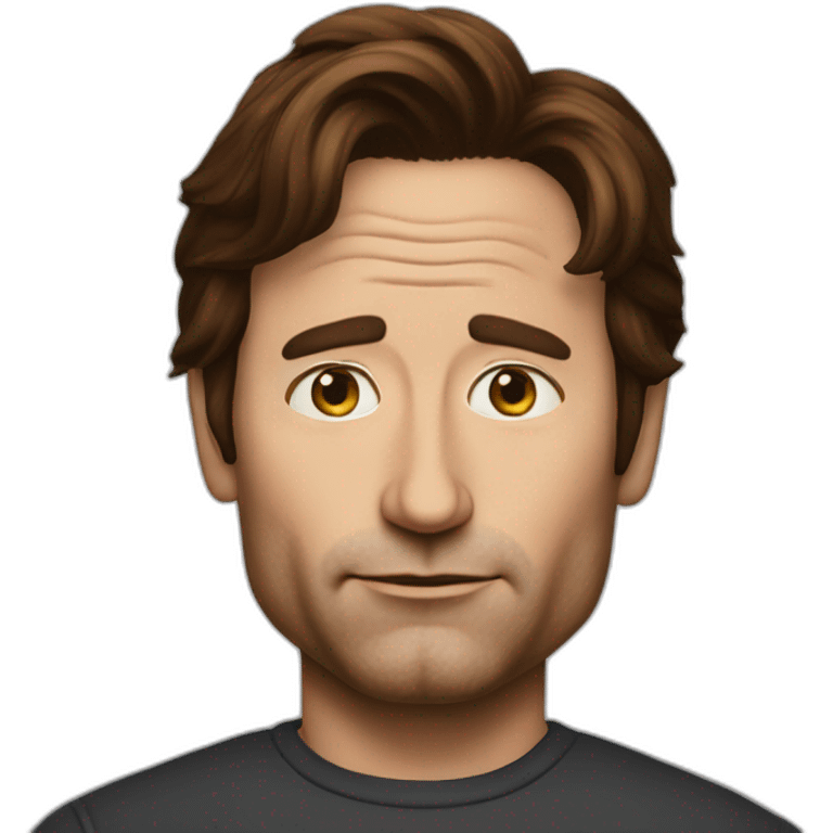 david duchovny with cross-eyed hyperrealistic emoji