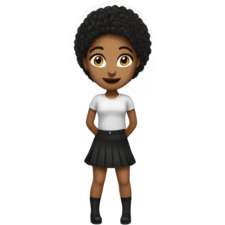 Girl in pencil skirt with fishnet stockings emoji