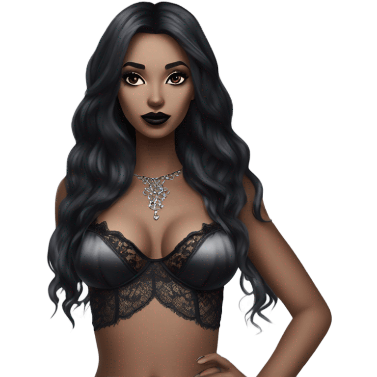 Hyper Realistic Goth victoria secret model emoji