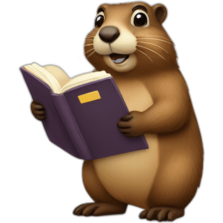 Groundhog with a book in its paws emoji