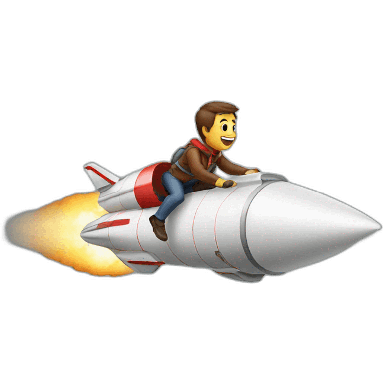 Man riding rocket emoji